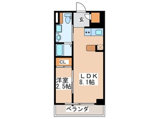 ｱｲﾎﾞﾘｰﾎﾟﾜﾝﾄ難波WESTの物件間取画像